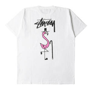 STUSSY ステューシー Tシャツ サイズ:XL フラミンゴ グラフィック クルーネック 半袖Tシャツ ホワイト 白 トップス カットソー