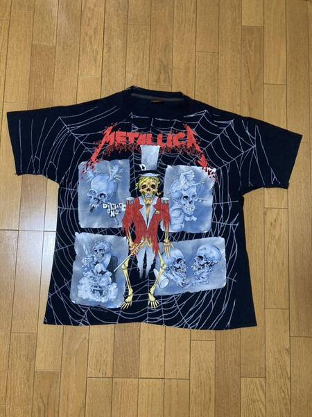 90s USA製 METALLICA PUSHEAD Tシャツ XL ブラック 黒 メタリカ パスヘッド ビンテージ モスキートヘッド 大判 当時物