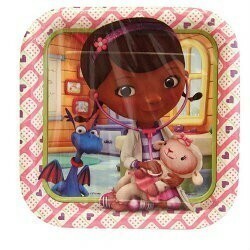 dok is toy dokta- square paper plate 8 sheets entering 13447 paper plate plate . plate party goods Disney imported goods 