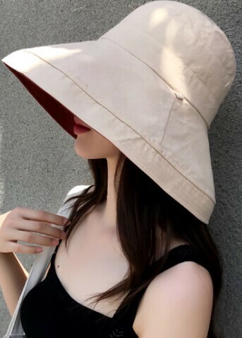 　帽子 レディース　ベージュ　 大きいサイズ 完全遮光 遮光100％カット UVカット つば広 折りたたみ j12 