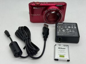 動作確認済み Nikon ニコン デジタルカメラ COOLPIX S6400 グロッシーレッド 即決