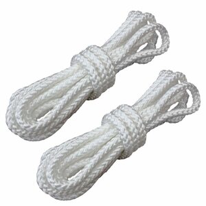 [ free shipping ]8 strike 10mm 5m 2 pcs set total 10m mooring rope fender rope double Blade white / white marine rope boat mooring 10 millimeter 