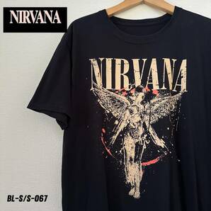 NIRVANA バンドTシャツ　Lサイズ　ロックT 半袖　ブラック　人気　タグ無し