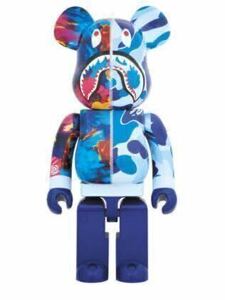 2019 BE@RBRICK BAPE(R) × M / mika ninagawa SHARK 1000％ ベアブリック bearbrick bape Blue 蜷川