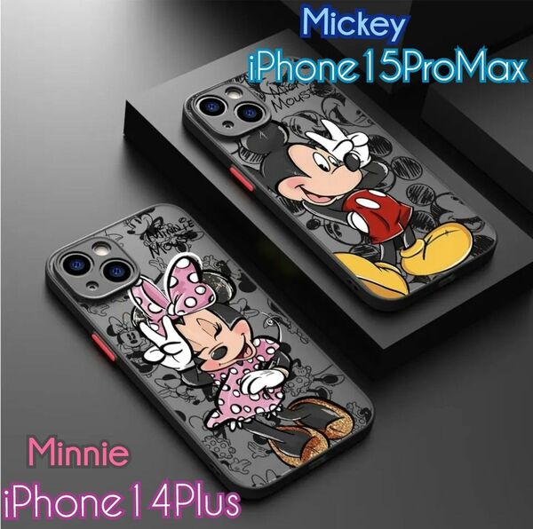 《新品》BLACK☆Disney Mickey&Minnie iPhoneケース アイフォンケース iPhoneカバー TPU