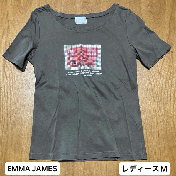 【中古品】日本製　EMMA JAMES 半袖 Tシャツ　高見え　ストレッチ　イオン　スタイルアップ　綿100%