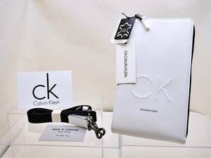 1 jpy start unused goods tag attaching ck Calvin Klein ck Calvin * Klein smartphone shoulder white shoulder guarantee - attaching 