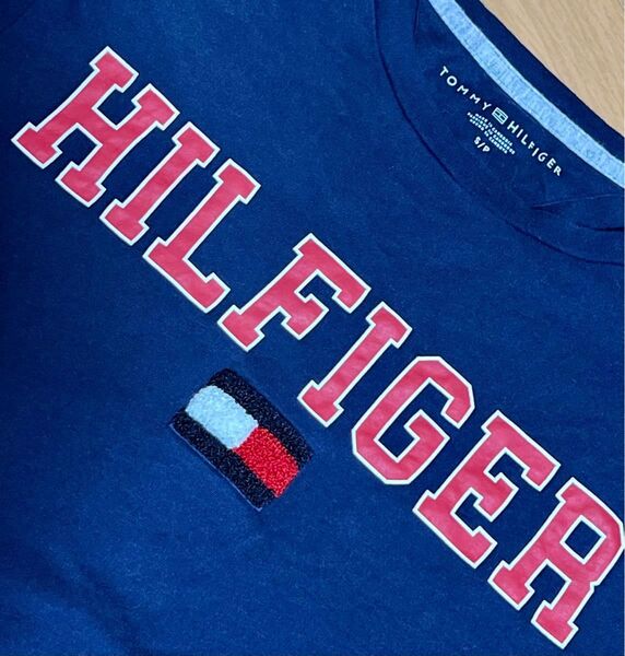 美品★TOMMY HILFIGER ロゴ Tシャツ トミー ネイビー メンズ