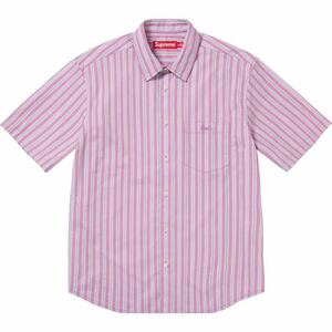 送料無料 M ピンク Supreme Loose Fit Multi Stripe S/S Shirt Pink 24SS シュプリーム ルーズフィット ストライプシャツ 半蔵シャツ 新品