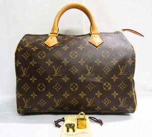 新品同様 ルイヴィトン スピーディ 30 LOUIS VUITTON モノグラム ミニボストン ハンドバッグ カデナ 鍵2本 カデナ用小袋付属