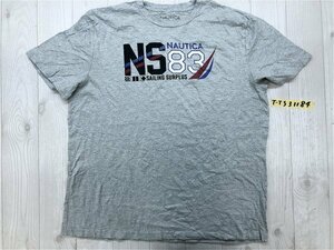 NAUTICA ノーティカ メンズ ロゴプリント 半袖Tシャツ L グレー