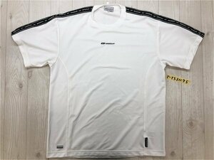 Reebok リーボック メンズ ロゴライン ロゴ刺繍 ドライ 半袖Tシャツ 日本製 大きいサイズ LL 白