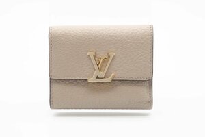 ☆安心の３大保証☆ ABランク ≪LOUIS VUITTON ルイ ヴィトン/三つ折り財布≫ M68747 ポルトフォイユ カプシーヌ XS ガレ ベージュ 送料込