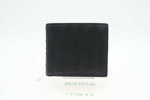 ☆安心の３大保証☆ Bランク ≪BOTTEGA VENETA ボッテガ ヴェネタ/二つ折り財布≫ 749412 イントレチャート コインパース付き 黒 送料無料