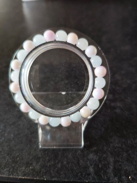 No.41 ハンドメイド 天然石アクリルビーズ ブレスレット 16cm
