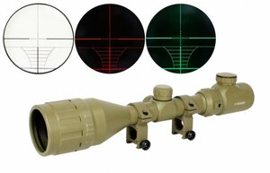 [1 point limitation ]3-9x50 AOEG ilumine -to scope TAN mount ring & long with a hood .