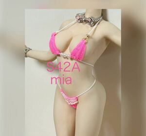 S42Achu-ru сеть розовый |fa Ise n| костюм | купальный костюм 3 позиций комплект Mia