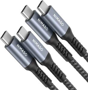 【2本セット】Nimaso USB C/Type C to Type C ケーブル 【1m+1m PD対応 60W急速充電 】 i