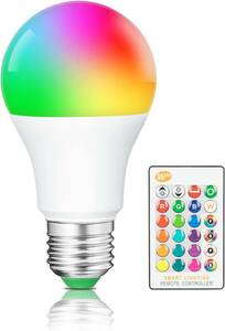 Haian Support LED電球 E26口金 40W形相当 6W 500LM 昼光色 RGB 16色 調光調色 カラフル マ