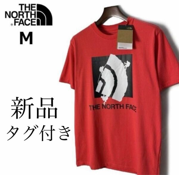 ザ・ノースフェイス　Tシャツ　半袖シャツ　メンズM レッド色　新品タグ付き　正規品　最新デザイン　THE NORTH FACE