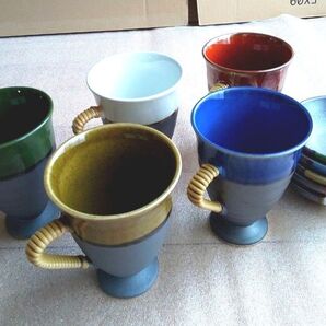 レトロ フリーカップ と 豆皿 5組