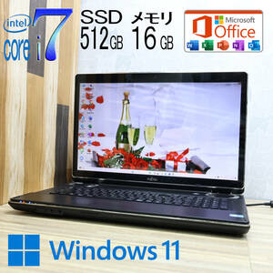 ★中古PC 最上級4コアi7！新品SSD512GB メモリ16GB★N77E Core i7-2670QM Win11 MS Office2019 Home&Business 中古品 ノートPC★P71093