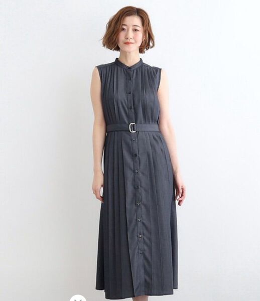 grove シャンブレープリーツワンピース L ワンピース