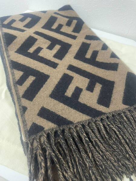 【未使用】FENDI FFマフラー ブラウン カミシア スカーフ フェンディ