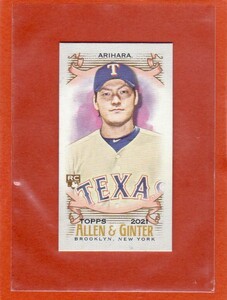 ●有原航平　カード　Vol.13　2021TOPPS ALLEN & GINTER MINI #202　ルーキー　テキサス・レンジャーズ