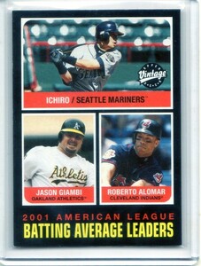 ●イチロー　カード　Vol.270　2002UD VINTAGE BATTING AVERAGE LEADERS #271　2001年ア・リーグ打率リーダー　ジオンビー　アロマー