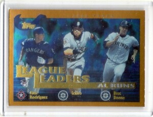 ●イチロー　カード　Vol.246　2002TOPPS LEAGUE LEADERS #338　2001年得点リーダー　A-ROD　ブレット・ブーン　シアトル・マリナーズ