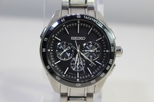 SEIKO セイコー 8B82-0AP0 ブライツ ソーラー電波 クロノグラフ 黒文字盤 腕時計 USED 中古 (R604