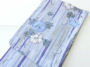  женский ... юката одиночный товар готовый F размер незначительный синий фиолетовый цветочный принт полоса ламе 638