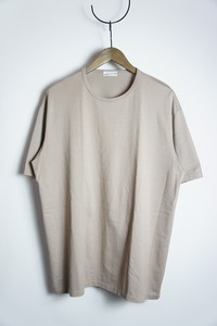 美品 18SS LAD MUSICIAN ラッドミュージシャン BIG T-SHIRT 半袖 無地 ビッグ Tシャツ カットソー 2118-701 ベージュ サイズ42 本物 601O