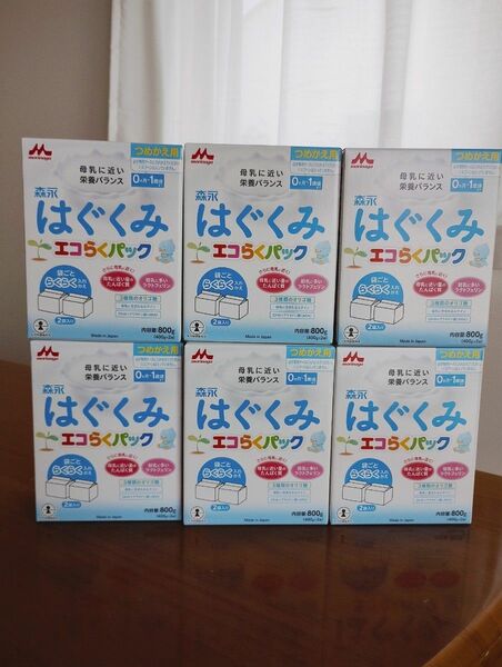 森永　はぐくみ　エコらくパック　800g×6箱