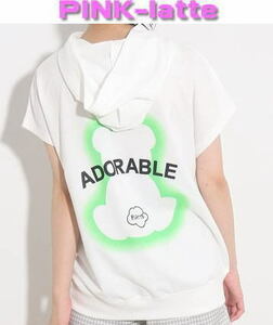 px51*ピンクラテ*クマスプレーパーカーTシャツ１４０新品！オフ