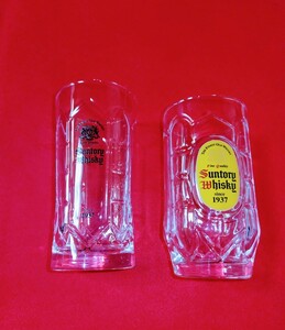 ■【非売品】【未使用】 サントリー SUNTORY ウイスキー 亀甲グラス ３５５ｍｌ ３８０ｍｌ 2個セット 角ハイボール ロックグラス 角瓶 