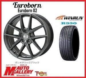 郡山店★サマータイヤホイールSET★ユーロボーン02 16インチ 7.0J 5H120+40&ウィンラン R330 205/55R16★BMW 1シリーズ F20/F21