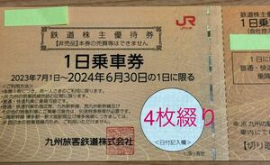 JR Kyushu stockholder hospitality 1 day passenger ticket 4 pieces set 