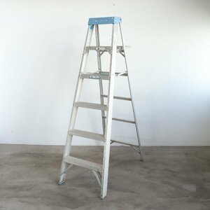  America Vintage 6 step stepladder Junk condition / metal ladder stepladder display store furniture antique #602-25-167-2