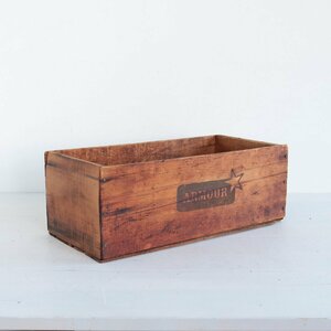 ARMOUR アメリカ ヴィンテージ 木箱 /アンティーク WOODEN BOX USA 雑貨 収納 キャンプ ディスプレイ #502-038-358