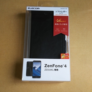◎ELECOM ZenFone 4 ケース Vluno 手帳型 ソフトレザーカバー 磁石付 ブラック PM-ZN4PLFYBK