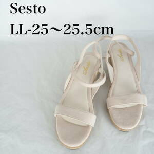 MK6899*Sesto*セスト*レディースサンダル*LL(25-25.5cm）*薄ピンクベージュ