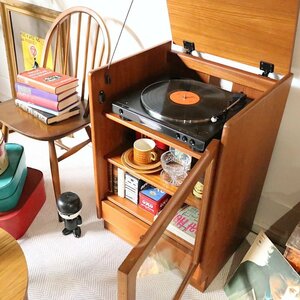 01960's England NATHANnei sun Vintage record cabinet / cheeks / record rack / record storage / turntable / ultra rare / Britain 
