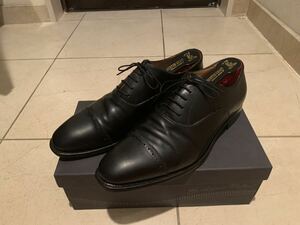 ビジネスシューズ 革靴 ストレートチップ SCOTH GRAIN ブラック 25.5 ワイズ3E 極美品