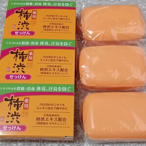 薬用　柿渋　せっけん　100g×３個入　ニオイの元を殺菌・消毒　体臭、汗臭を防ぐ