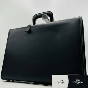 1 jpy ~[ hard-to-find goods ] regular price 12 ten thousand jpy Coach COACH attache case business bag dial lock A4 leather men's lady's black 