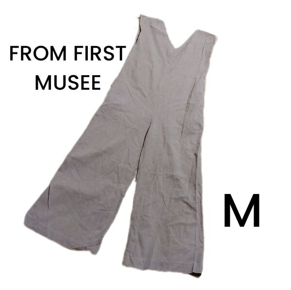 【FROM FIRST MUSEE】麻混 綿混 ベージュ サロペット Mサイズ