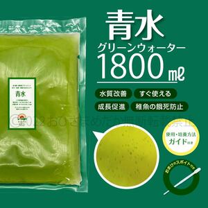 送料無料【青水　グリーンウォーター　1800ml】メダカ　めだか　稚魚　クロレラ　ミジンコ　ゾウリムシ　PSB　エサ　餌　針子にどうぞ