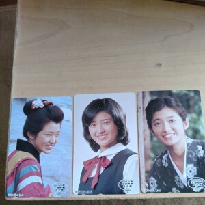  Yamaguchi Momoe Toshiba EMI телефонная карточка 3 листов комплект 
